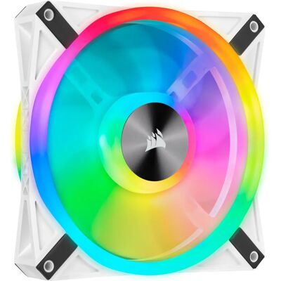 Ventilateur PC RGB Blanc Corsair iCUE QL140 - 14cm - Publicité Ventilateur PC RGB Blanc Corsair iCUE QL140 - 14cm - Publicité