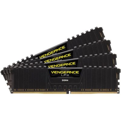 Memoria Corsair Vengeance LPX 64 GB - DDR4, Nera, 4x16 GB Memoria Corsair Vengeance LPX 64 GB - DDR4, Nera, 4x16 GB