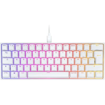 Clavier mécanique compact RGB CORSAIR K65 RGB Mini 60% - Blanc - Publicité Clavier mécanique compact RGB CORSAIR K65 RGB Mini 60% - Blanc - Publicité