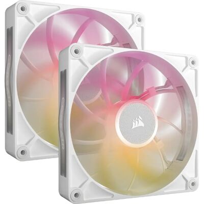 Corsair RX MAX RGB Serie, iCUE LINK RX140 MAX RGB Weiß, 140mm RGB Lüfter, Dual Fan Kit Corsair RX MAX RGB Serie, iCUE LINK RX140 MAX RGB Weiß, 140mm RGB Lüfter, Dual Fan Kit