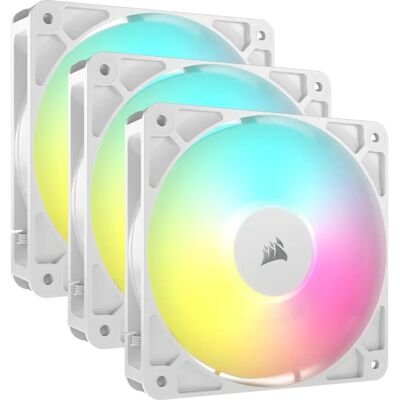 Corsair RS120 ARGB 3-Pack - PWM Biały Wentylator Komputerowy Corsair RS120 ARGB 3-Pack - PWM Biały Wentylator Komputerowy