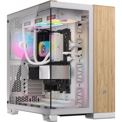 Corsair Weiß 6500X Mid-Tower PC-Gehäuse - Doppelte Kammer, Temperiertes Glas Corsair Weiß 6500X Mid-Tower PC-Gehäuse - Doppelte Kammer, Temperiertes Glas