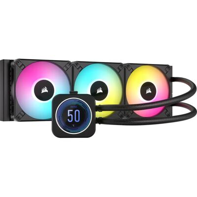 Corsair iCUE H150i ELITE LCD XT Allt-i-ett vätskekylare - 360mm Svart Corsair iCUE H150i ELITE LCD XT Allt-i-ett vätskekylare - 360mm Svart