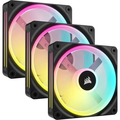 Corsair iCUE QX120 RGB 120mm Black Fan Starter Kit - Computer Cooling System Corsair iCUE QX120 RGB 120mm Black Fan Starter Kit - Computer Cooling System