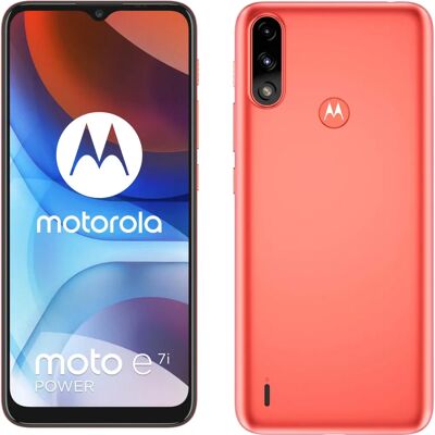 Motorola - E7i Power - Rouge corail - 32 GB - Mobile - Publicité Motorola - E7i Power - Rouge corail - 32 GB - Mobile - Publicité