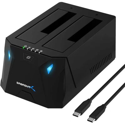 Sabrent - EC-CH2B - Dual Bay - USB-C - Docking Station - Publicité Sabrent - EC-CH2B - Dual Bay - USB-C - Docking Station - Publicité