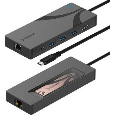 Sabrent Sabrent HB-6PNV 6-Port USB-C Hub - Grey Sabrent Sabrent HB-6PNV 6-Port USB-C Hub - Grey