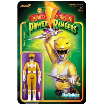 Super7 Power Rangers Yellow Ranger 3.75 Inch ReAction Figure - Action Figure Super7 Power Rangers Yellow Ranger 3.75 Inch ReAction Figure - Action Figure