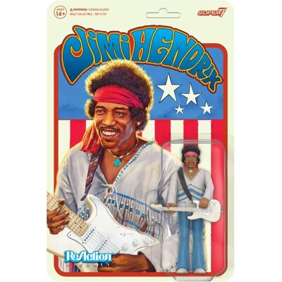 Super7 Figurine d'Action Jimi Hendrix 10cm - Variante Festival - Publicité Super7 Figurine d'Action Jimi Hendrix 10cm - Variante Festival - Publicité
