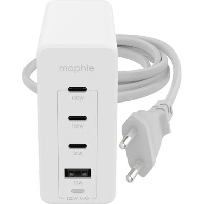 Chargeur Mophie Speedport 120W - Universel, Blanc, 4 Ports - Publicité Chargeur Mophie Speedport 120W - Universel, Blanc, 4 Ports - Publicité
