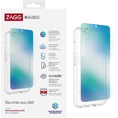 Zagg Flex Xtr2 Galaxy S23 Screen Protector - Milieuvriendelijk, Qi-compatibel Zagg Flex Xtr2 Galaxy S23 Screen Protector - Milieuvriendelijk, Qi-compatibel