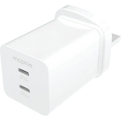 Mophie - 50W Dual USB-C Fast Charger - White - UK - Charger Mophie - 50W Dual USB-C Fast Charger - White - UK - Charger
