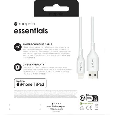 mophie Essentials 1M White Charging Cable - Charging Cable mophie Essentials 1M White Charging Cable - Charging Cable