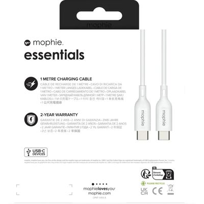 Mophie Essentials - USB-Kabel - 1 M - USB-C - Weiß Mophie Essentials - USB-Kabel - 1 M - USB-C - Weiß