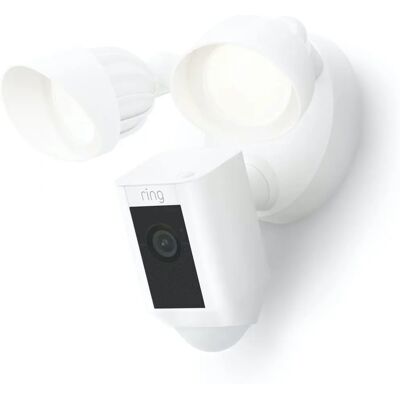 Ring Floodlight Cam Wired Plus Wit - Beveiligingscamera met 1080p HD, LED-lampen, sirene, Wi-Fi Ring Floodlight Cam Wired Plus Wit - Beveiligingscamera met 1080p HD, LED-lampen, sirene, Wi-Fi