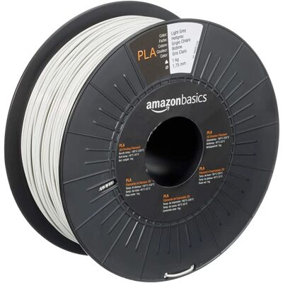 Filamento para Impresora 3D AmazonBasics - 175mm, Gris Claro, 1kg Bobina Filamento para Impresora 3D AmazonBasics - 175mm, Gris Claro, 1kg Bobina
