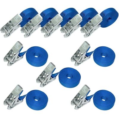 Amazon Basics Ratchet Lashing Straps - 6m, 25mm, 800kg Load - Pack of 10 Amazon Basics Ratchet Lashing Straps - 6m, 25mm, 800kg Load - Pack of 10