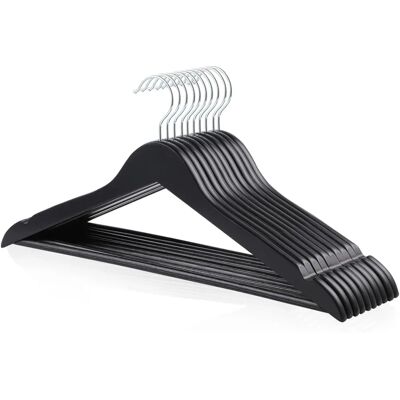 Basics WHE06613104 Juego de 10 perchas de madera negras - Perchas Basics WHE06613104 Juego de 10 perchas de madera negras - Perchas