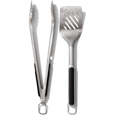 Ensemble de Spatule et Pinces à Gril Oxo - Acier Inoxydable - Publicité Ensemble de Spatule et Pinces à Gril Oxo - Acier Inoxydable - Publicité