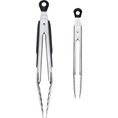 OXO Edelstahl Küchentongs Set 2 Stück Silber/Schwarz - Küchentongs OXO Edelstahl Küchentongs Set 2 Stück Silber/Schwarz - Küchentongs
