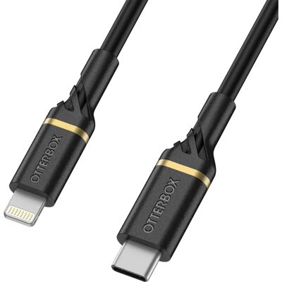 Câble OtterBox - 2m Noir Lightning USB-C MFi - Publicité Câble OtterBox - 2m Noir Lightning USB-C MFi - Publicité
