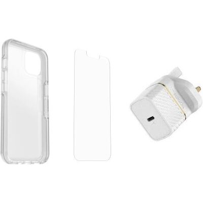 Transparent OtterBox Symmetry + Alpha Glass + UK USB-C Väggladdare - Mobilskal Transparent OtterBox Symmetry + Alpha Glass + UK USB-C Väggladdare - Mobilskal