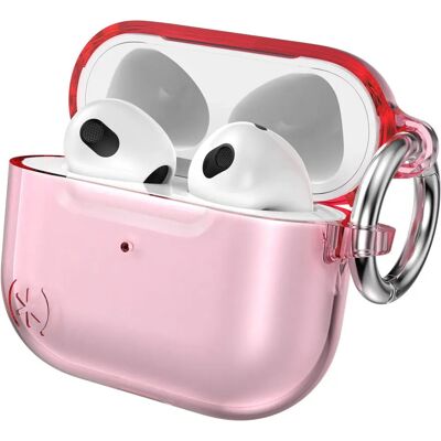 Etui transparent antibactérien Icy Pink pour AirPods 3 - Publicité Etui transparent antibactérien Icy Pink pour AirPods 3 - Publicité