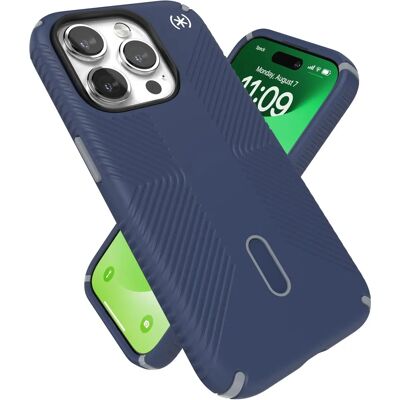 Coque Speck Presidio2 Grip ClickLock & MagSafe pour iPhone 15 Pro Bleu Côte/Dou Gris - Publicité Coque Speck Presidio2 Grip ClickLock & MagSafe pour iPhone 15 Pro Bleu Côte/Dou Gris - Publicité
