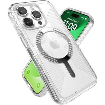 Speck Gemshell Grip + MagSafe Hülle für iPhone 15 Pro - Klar/Chrom Speck Gemshell Grip + MagSafe Hülle für iPhone 15 Pro - Klar/Chrom
