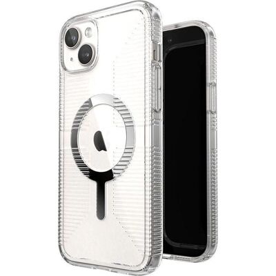 Speck - Gemshell Grip + MagSafe - Clear - Chrome Finish - Case Speck - Gemshell Grip + MagSafe - Clear - Chrome Finish - Case
