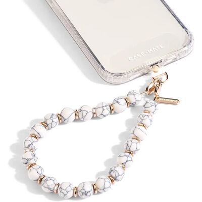 Casemate Beaded Phone Wristlet - Universal Handy-Lanyard - White Marble Casemate Beaded Phone Wristlet - Universal Handy-Lanyard - White Marble