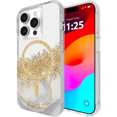 Coque MagSafe Marbre et Paillettes Case-Mate pour iPhone 15 Pro - Publicité Coque MagSafe Marbre et Paillettes Case-Mate pour iPhone 15 Pro - Publicité