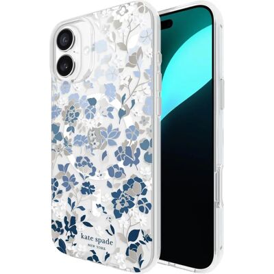 Coque MagSafe Kate Spade New York Jardin de fleurs bleu pour iPhone 16 Plus - Publicité Coque MagSafe Kate Spade New York Jardin de fleurs bleu pour iPhone 16 Plus - Publicité