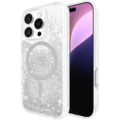 Coque Waterfall MagSafe de Case-Mate Argent - Étui pour iPhone 16 Pro - Publicité Coque Waterfall MagSafe de Case-Mate Argent - Étui pour iPhone 16 Pro - Publicité