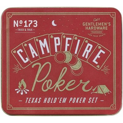 Gentlemen's Hardware Campfire Poker Set - Waterproof Cards, 120 Chips, Compact Tin Gentlemen's Hardware Campfire Poker Set - Waterproof Cards, 120 Chips, Compact Tin