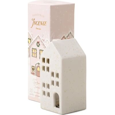 Casă albă din ceramică Paddywax cu 20 de cone de tămâie Casă albă din ceramică Paddywax cu 20 de cone de tămâie