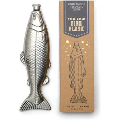 Gentlemen's Hardware Fish Stainless Steel Hip Flask - Silver Gentlemen's Hardware Fish Stainless Steel Hip Flask - Silver