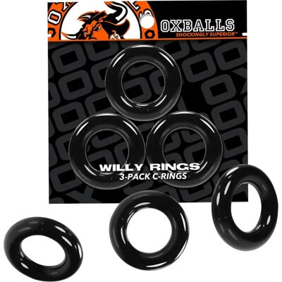 Merk Oxballs Model 3-pack Flexibele Zwarte Cockringen - Type Cock Merk Oxballs Model 3-pack Flexibele Zwarte Cockringen - Type Cock