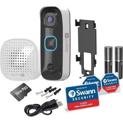 Swann Buddy4K Wireless Video Doorbell - Black, White - Video Doorbell Swann Buddy4K Wireless Video Doorbell - Black, White - Video Doorbell