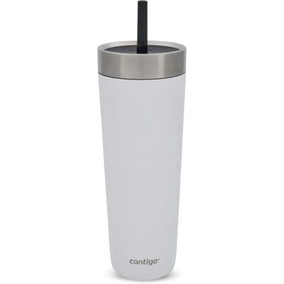 CONTIGO No-Spill Tumbler 720 ml Stainless Steel White - Tumbler CONTIGO No-Spill Tumbler 720 ml Stainless Steel White - Tumbler
