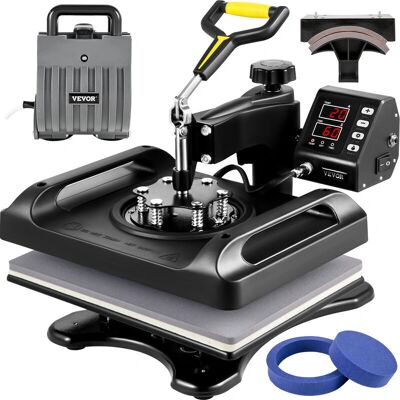 VEVOR 5-in-1 Digitaalinen Lämpöpainanta 12x15" Musta VEVOR 5-in-1 Digitaalinen Lämpöpainanta 12x15" Musta