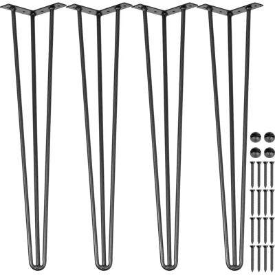 Piernas de Mesa en Horquilla de Acero de 30" Negros 4 Piezas - Muebles Industriales Modernos Piernas de Mesa en Horquilla de Acero de 30" Negros 4 Piezas - Muebles Industriales Modernos