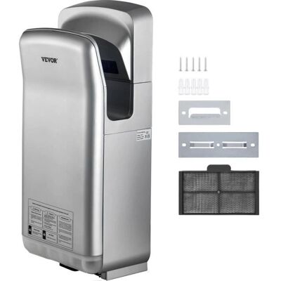 Sèche-mains Vevor - Argent - 2000W - Filtration HEPA - Montage mural - Électrique - Commercial - Séchage rapide - Publicité Sèche-mains Vevor - Argent - 2000W - Filtration HEPA - Montage mural - Électrique - Commercial - Séchage rapide - Publicité