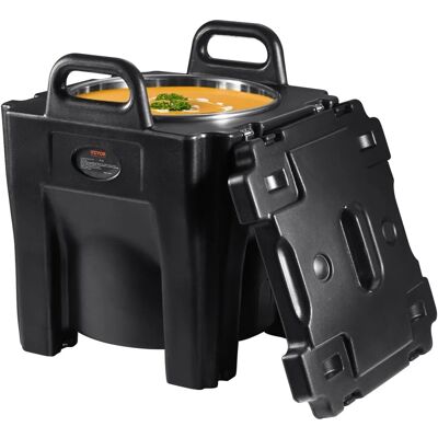 Vevor Portador de alimentos aislado - 32QT, Caja caliente apilable para catering, Barril de acero inoxidable Vevor Portador de alimentos aislado - 32QT, Caja caliente apilable para catering, Barril de acero inoxidable
