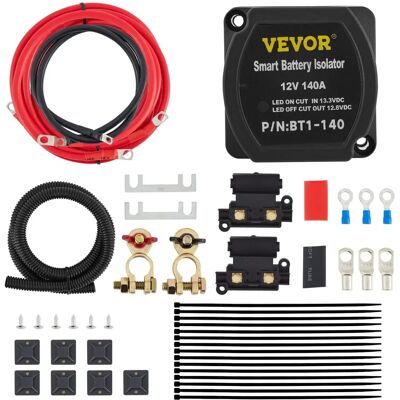 Vevor - Kit d'Isolateur de Batterie Double - 12V 140A Étanche Compact - Publicité Vevor - Kit d'Isolateur de Batterie Double - 12V 140A Étanche Compact - Publicité