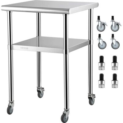 Vevor Mesa de Trabajo de Acero Inoxidable - 24x24x36 pulgadas para Cocina y Garaje Vevor Mesa de Trabajo de Acero Inoxidable - 24x24x36 pulgadas para Cocina y Garaje