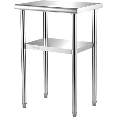 Vevor rostfritt stål arbetsbänk - 24x18 tum, tung belastning, justerbar polc Vevor rostfritt stål arbetsbänk - 24x18 tum, tung belastning, justerbar polc