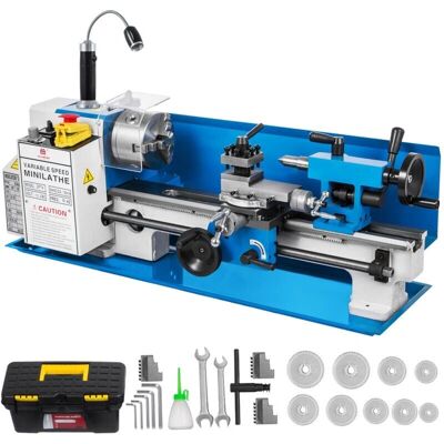 Vevor Mini Torno de Metal - 50-2500PRM, Velocidad Variable, Mandril 3 Mordazas, 550W Vevor Mini Torno de Metal - 50-2500PRM, Velocidad Variable, Mandril 3 Mordazas, 550W