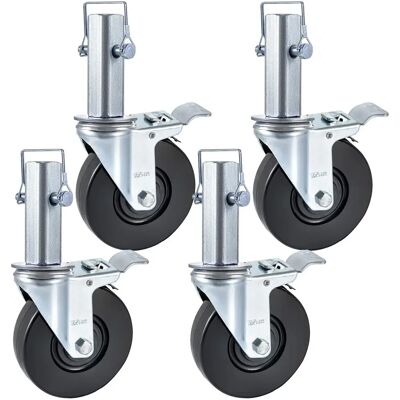 Vevor Pack de 4 Ruedas Giratorias de Poliuretano de 5" - Carga 440LBS - Doble Freno Vevor Pack de 4 Ruedas Giratorias de Poliuretano de 5" - Carga 440LBS - Doble Freno