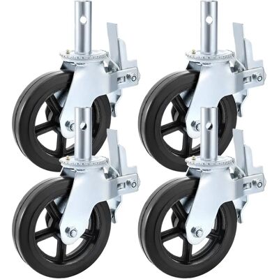 Vevor 8" x 2" Schwerlast Gerüst Gummirad Drehbarer - 1100LBS Kapazität Vevor 8" x 2" Schwerlast Gerüst Gummirad Drehbarer - 1100LBS Kapazität